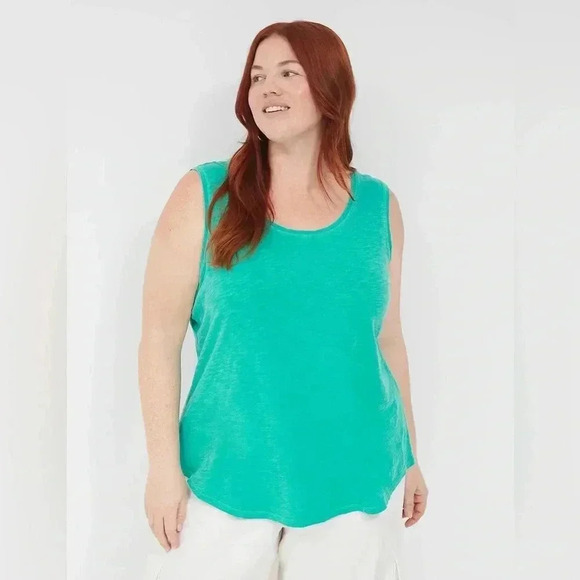 ⭐️ NWT Lane Bryant Scoop Neck Tank, Size 14/16, Emerald - Picture 1 of 7